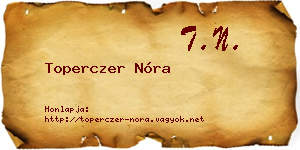 Toperczer Nóra névjegykártya