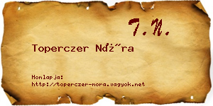 Toperczer Nóra névjegykártya