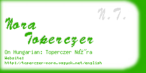 nora toperczer business card